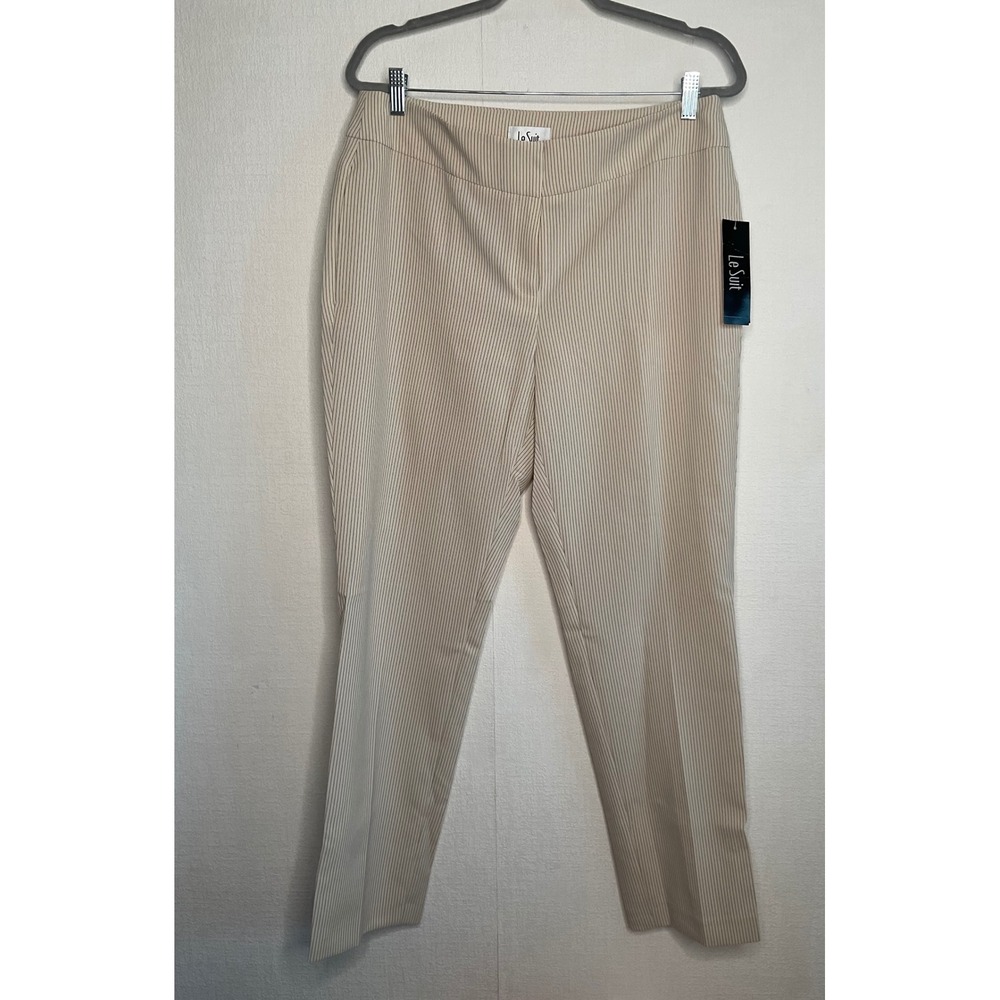 Le Suit Dress Pants Straight Leg Striped Career Wear‎ women's Size 10